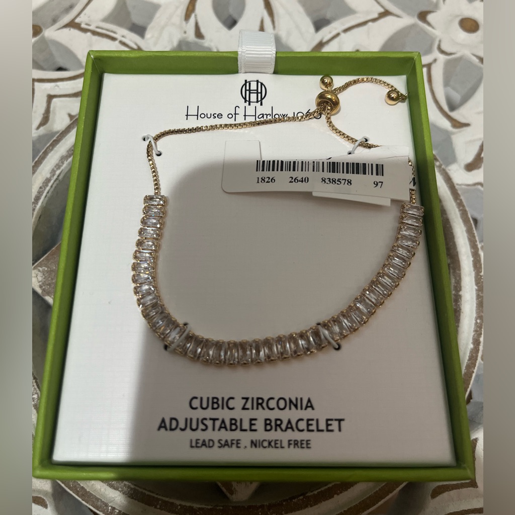 Nib House Of Harlow 1960 Gold Cubic Zirconia Bracelet 28$